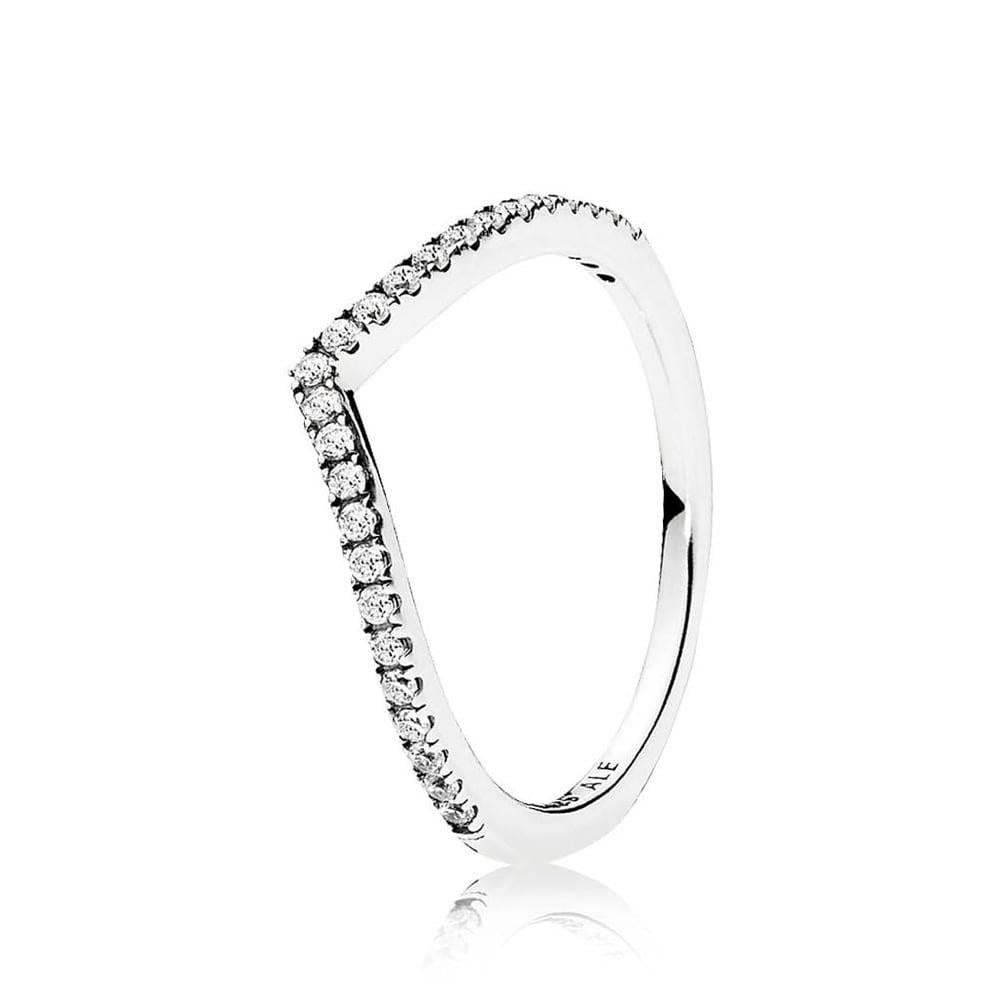 Pandora Sparkling Wishbone Ring Size 9
