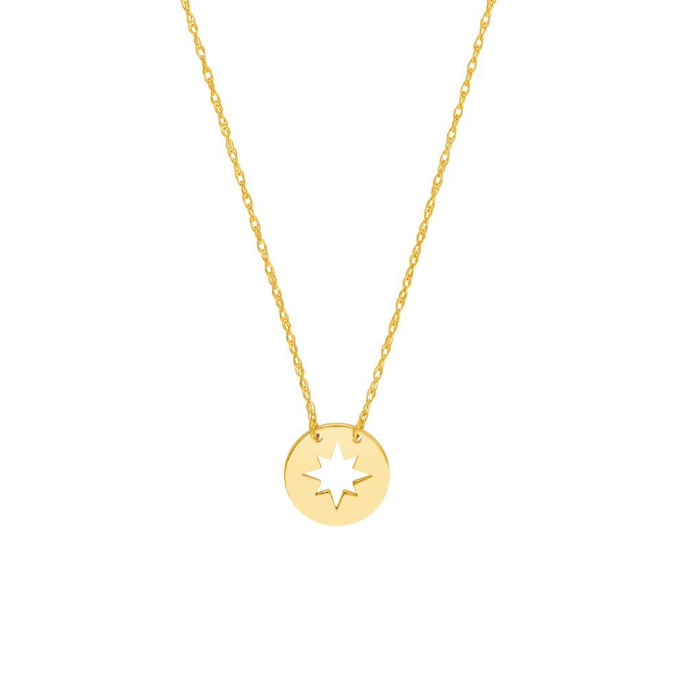 HAWLEY ST So You Cutout Star Mini Disc Adjustable 18" Necklace
