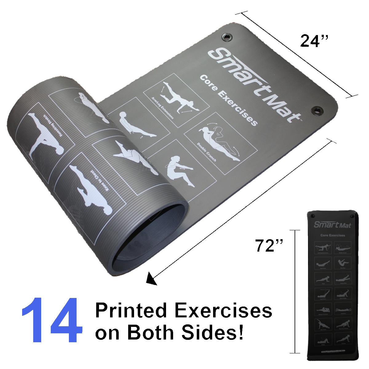 Prism Fitness Smart Mat, 16mm with Grommets- Black