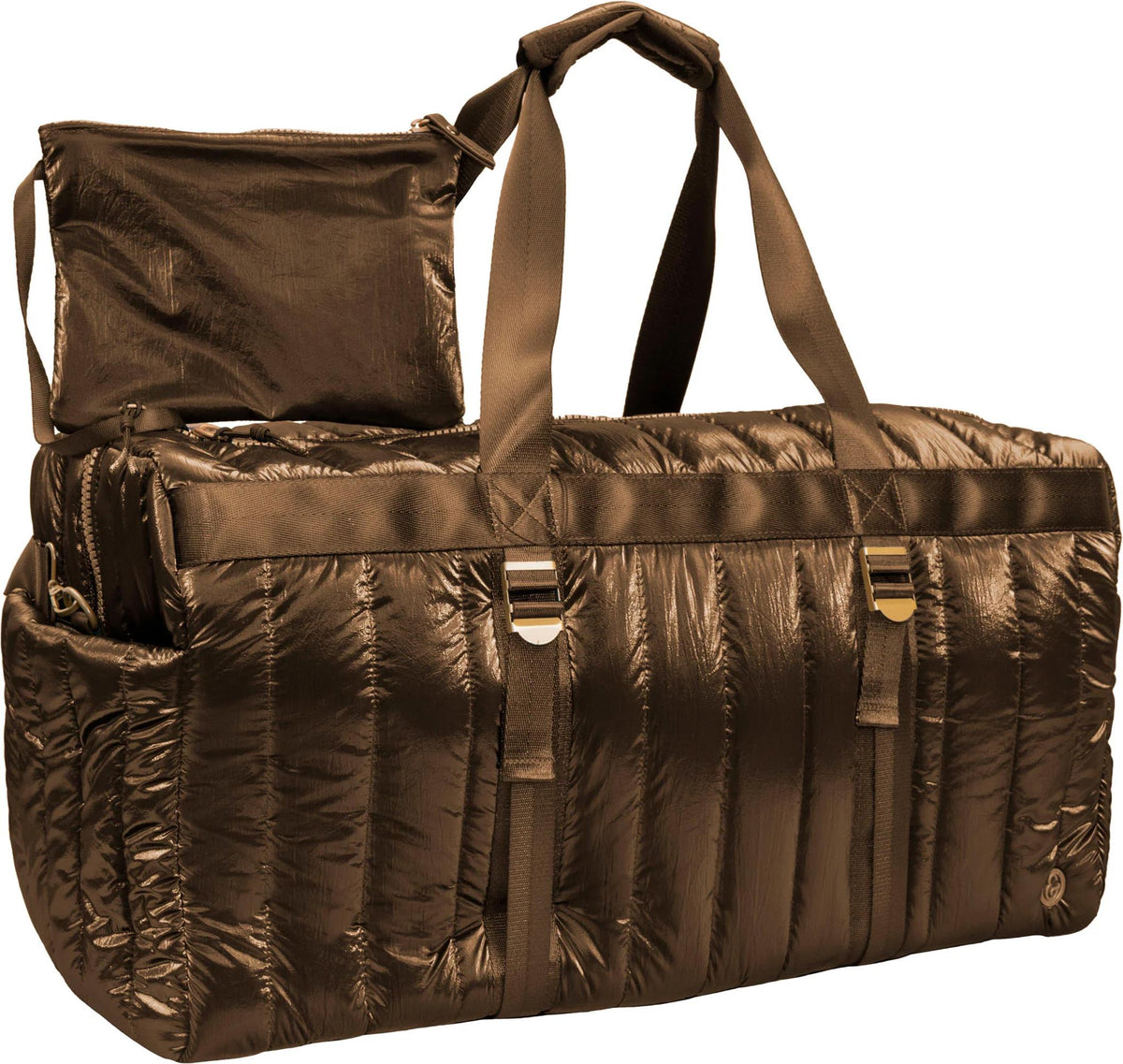 Joan & David Metallic Quilted Duffle Size 22"