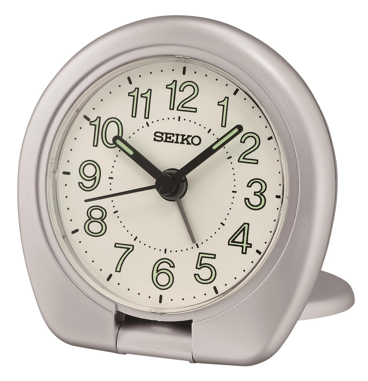 Seiko Clocks Travel Alarm, Quartz, Metallic Silver-Tone