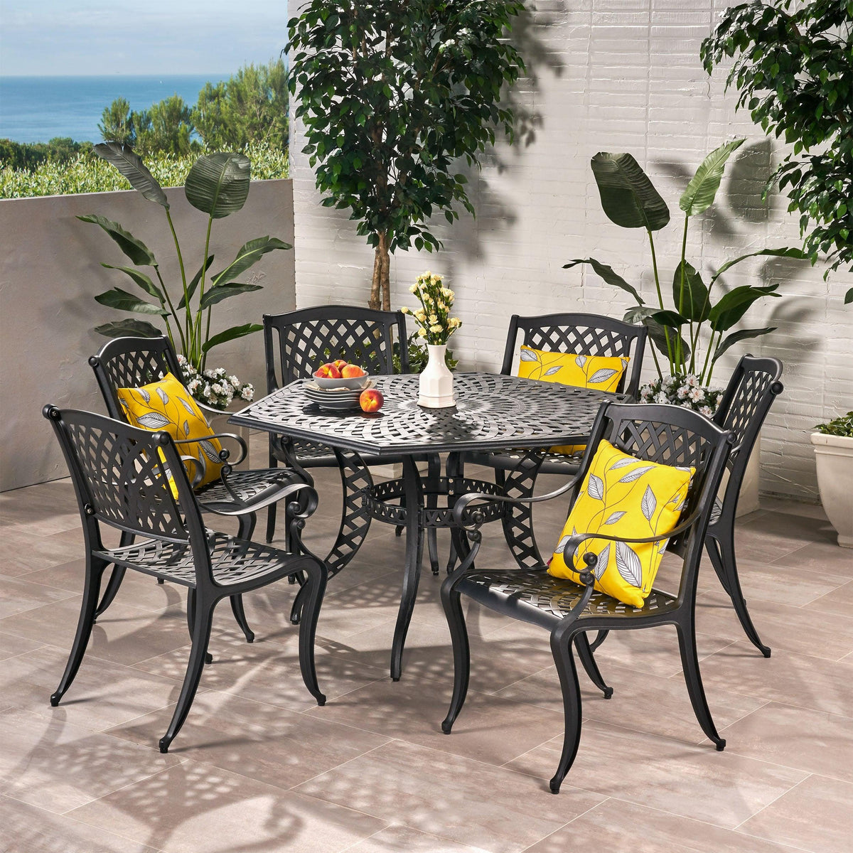 Stark Home Hallandale Newcastle Outdoor 7Pc Alum. Dining Set
