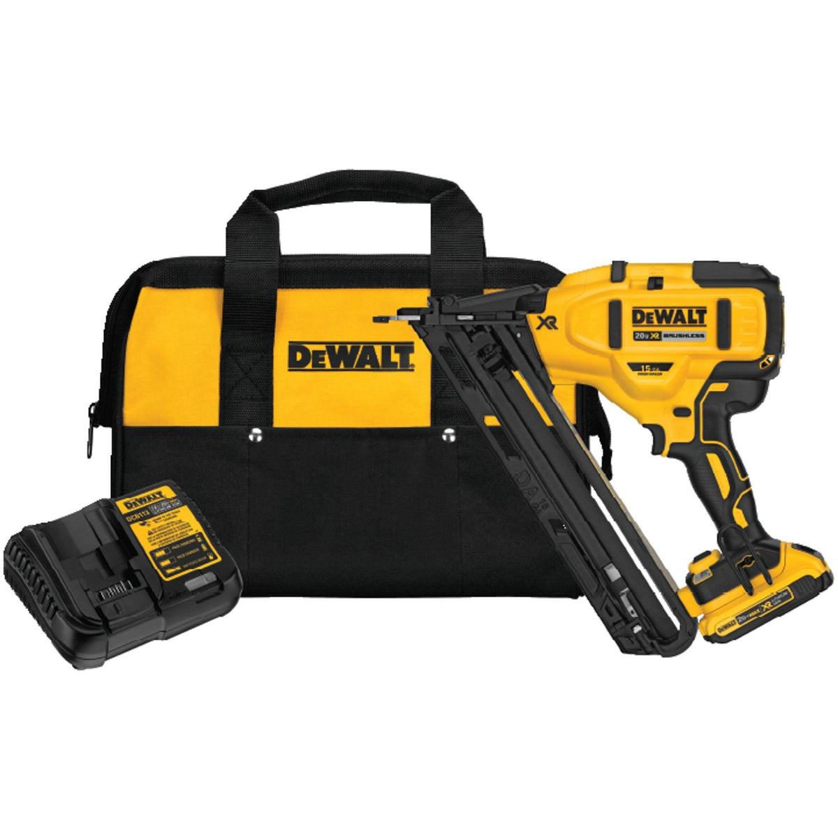 DeWalt 20V MAX XR Cordless 15 Gauge Angled Finish Nailer Kit