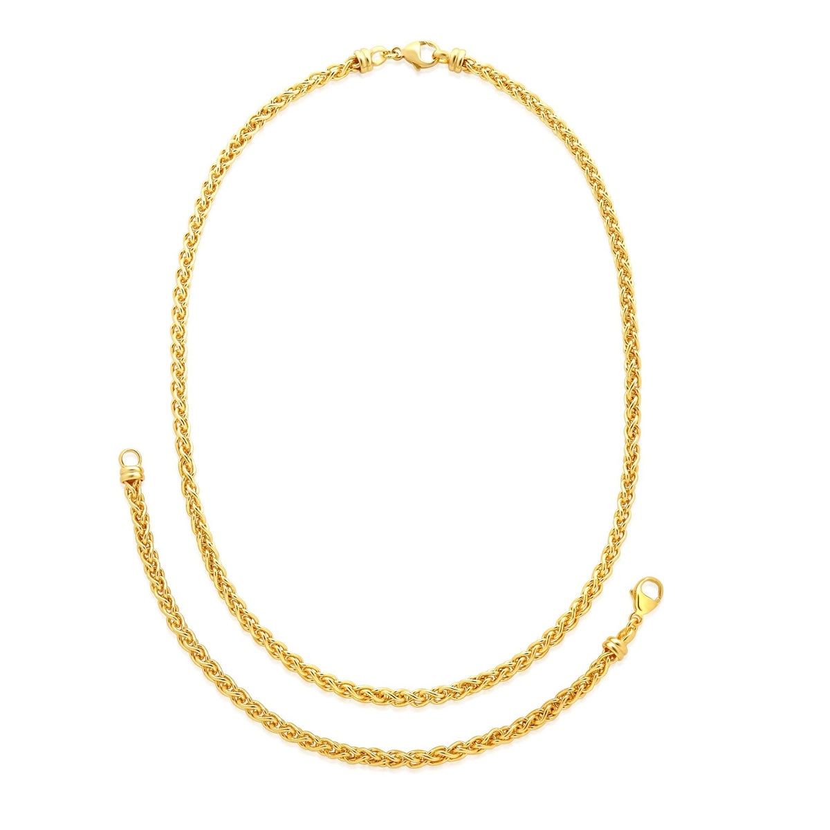 Jilco Wheat Bracelet and Necklace Set Gold