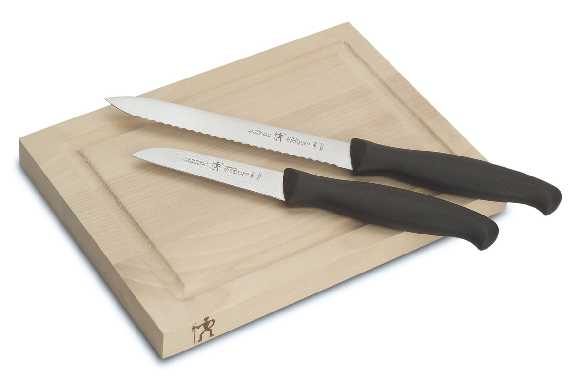 JA Henckels International 3-Piece Knife and Board Set