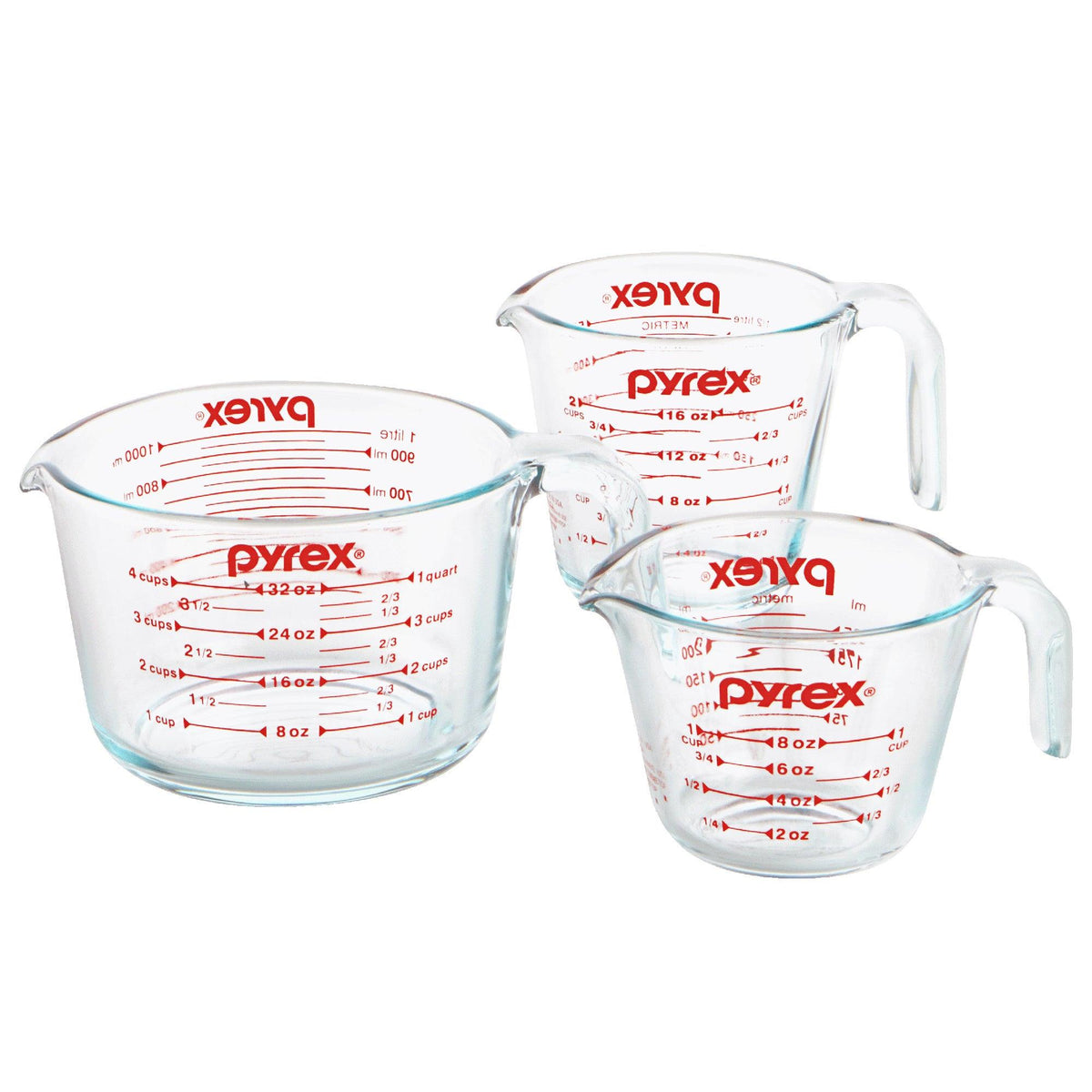 Pyrex 3pc Glass Measuring Cup Set