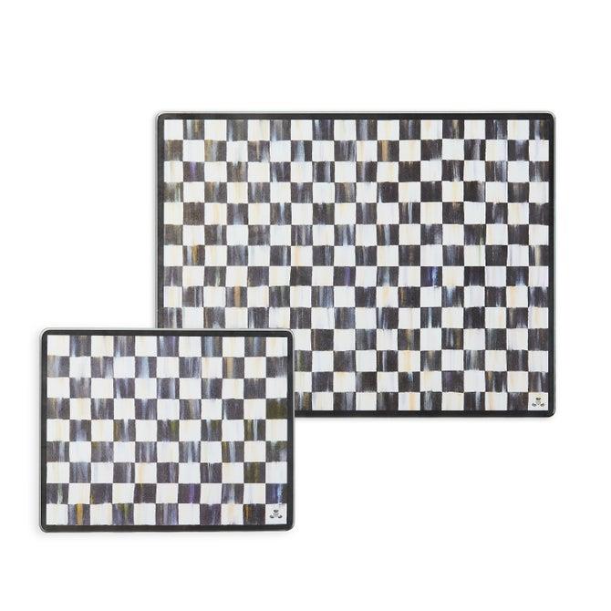 MacKenzie-Childs courtly check glass cutting boards, set of 2