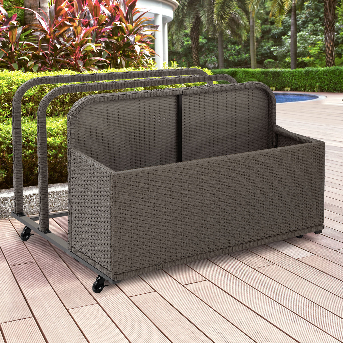 Crosley Outdoor Palm Harbor Wicker Outdoor Storage Pool Caddy