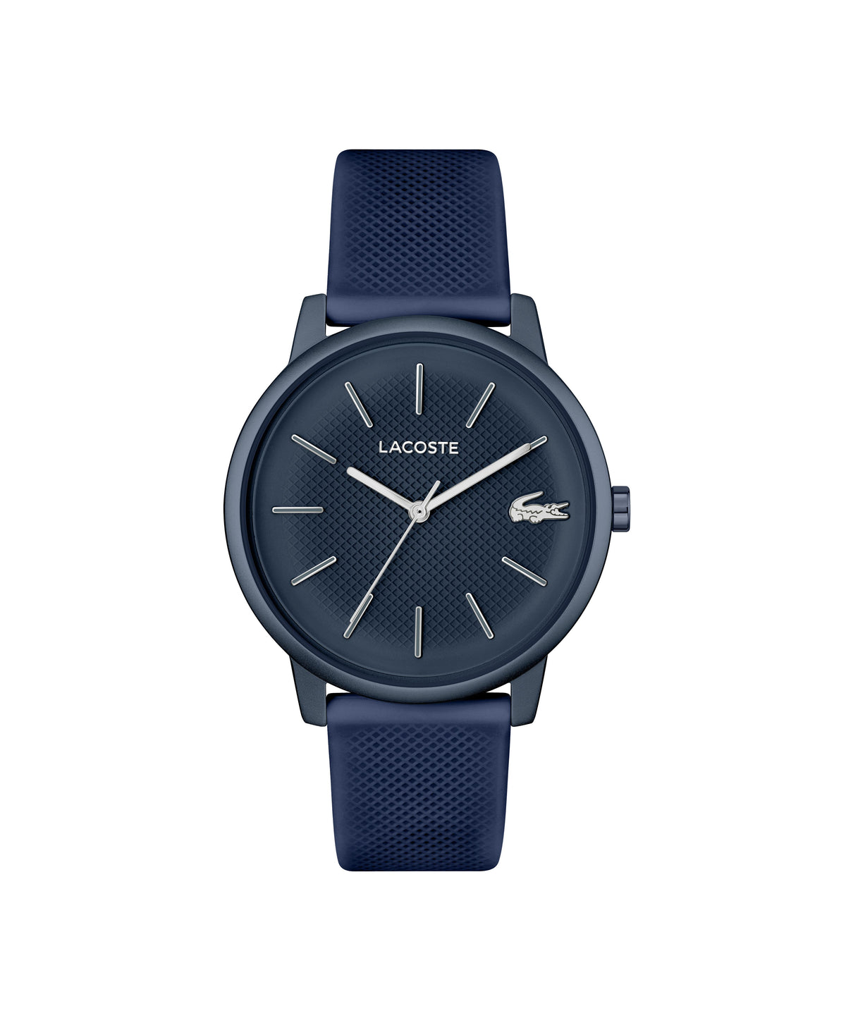 Lacoste L.12.12 Move Gents. Aluminum Navy Case. Navy Silicone Strap. Navy Dial.
