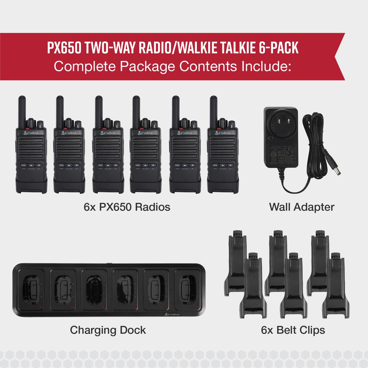 Cobra Electronics Professional FRS Business Radios, 6-Pack