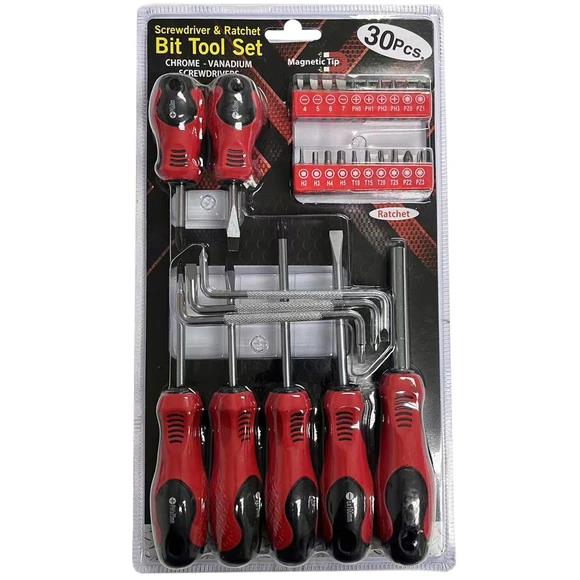 Bella Home 30pc Screwdriver & Ratchet Bit Tool Set