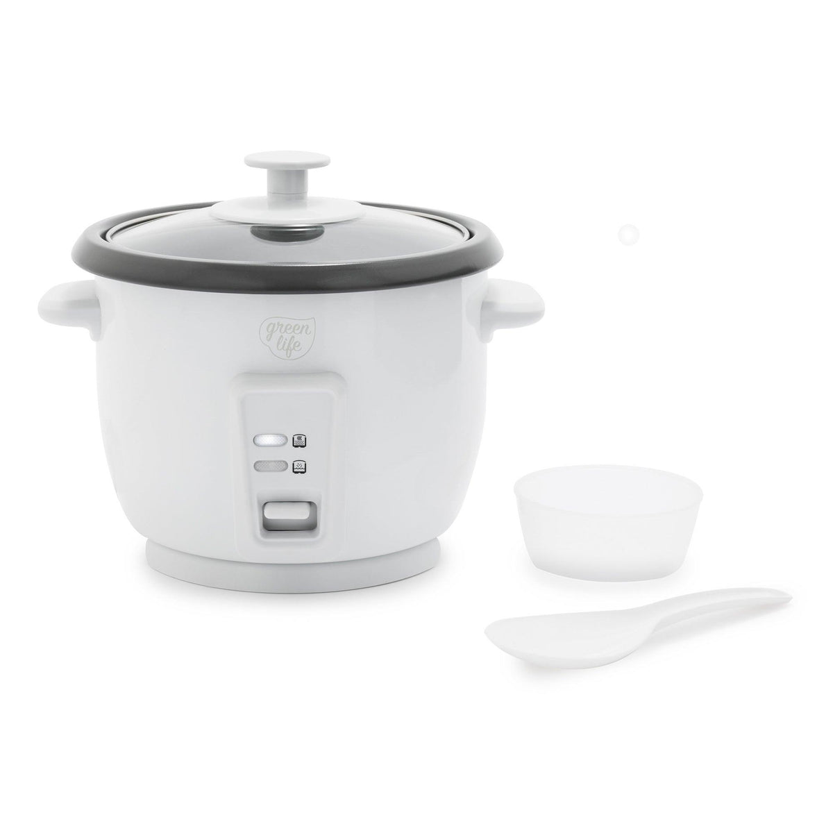 GreenLife 6 Cup Electric Rice Cooker White
