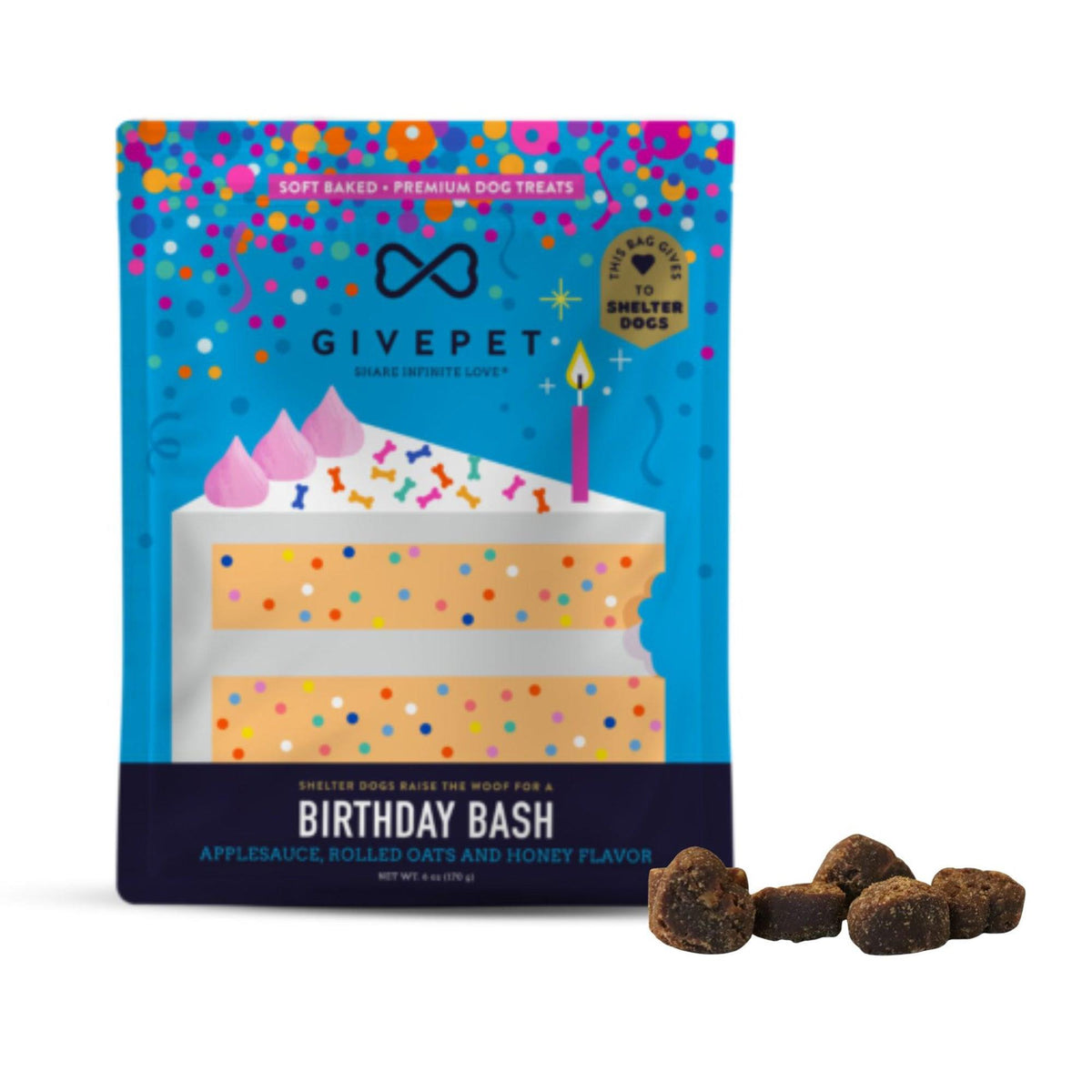 GivePet Birthday Bash Soft-Baked Dog Treats - 6oz Bag