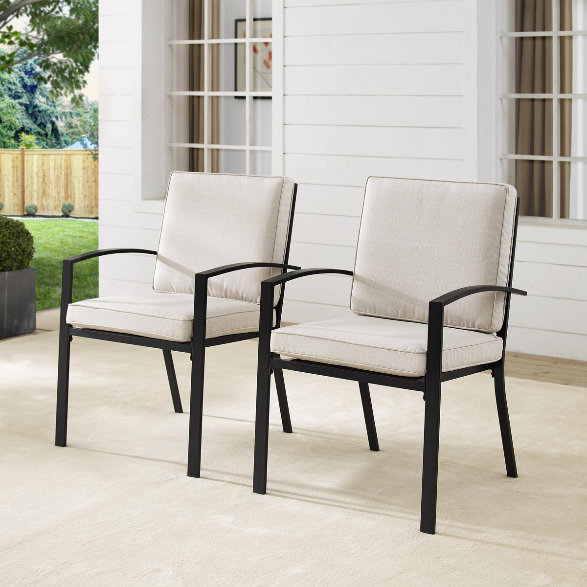 Crosley Outdoor Kaplan 2Pc Outdoor Dining Chair Set
