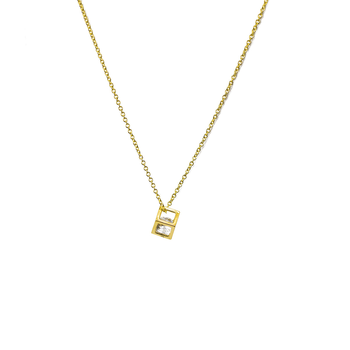 Completely Bella Diamante Dangling CZ Pendant in Gold