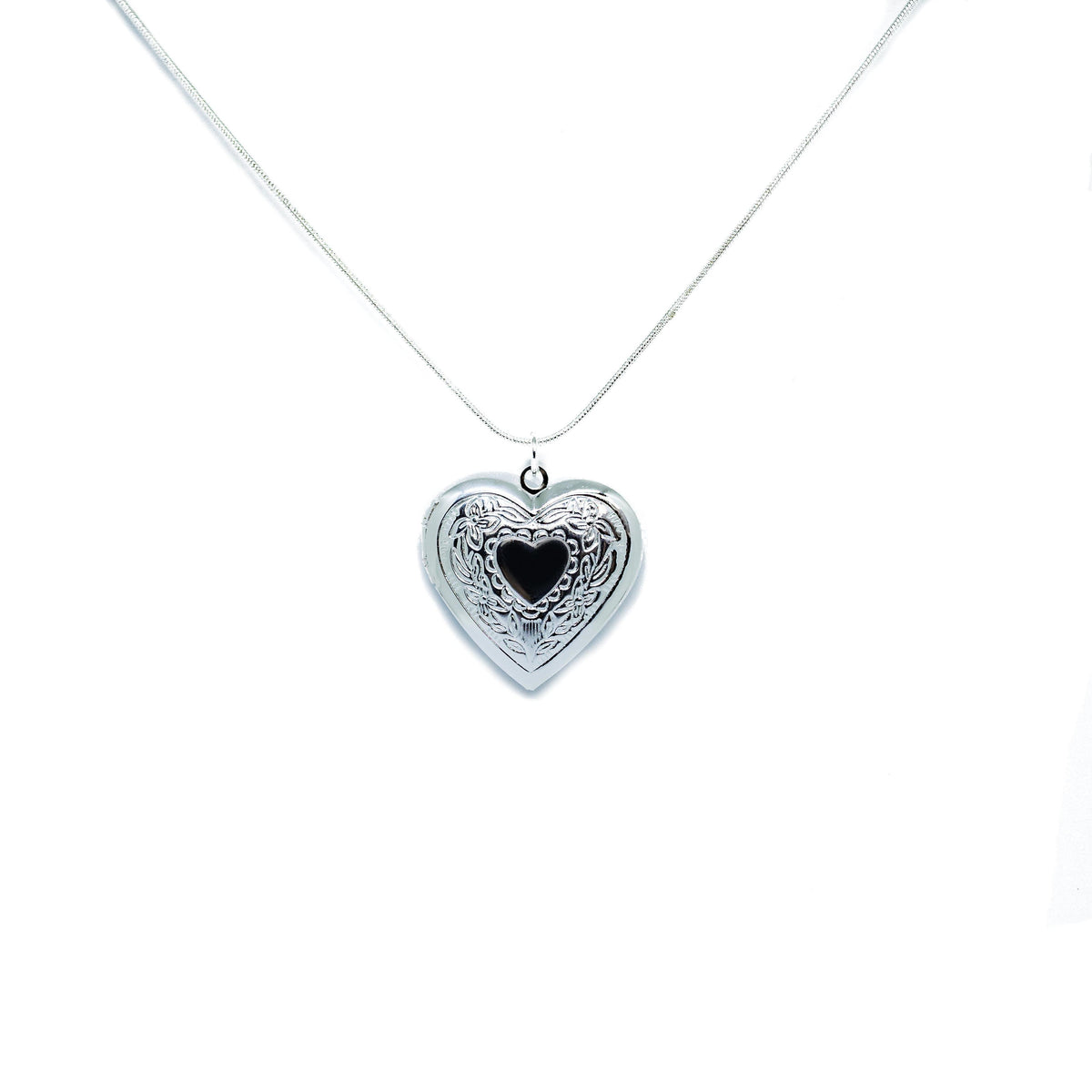 Completely Bella Engraved Heart Locket Necklace