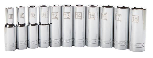 JS Products Steelman 11-Piece 3/8" Drive Deep 6-Point Metric Socket Set