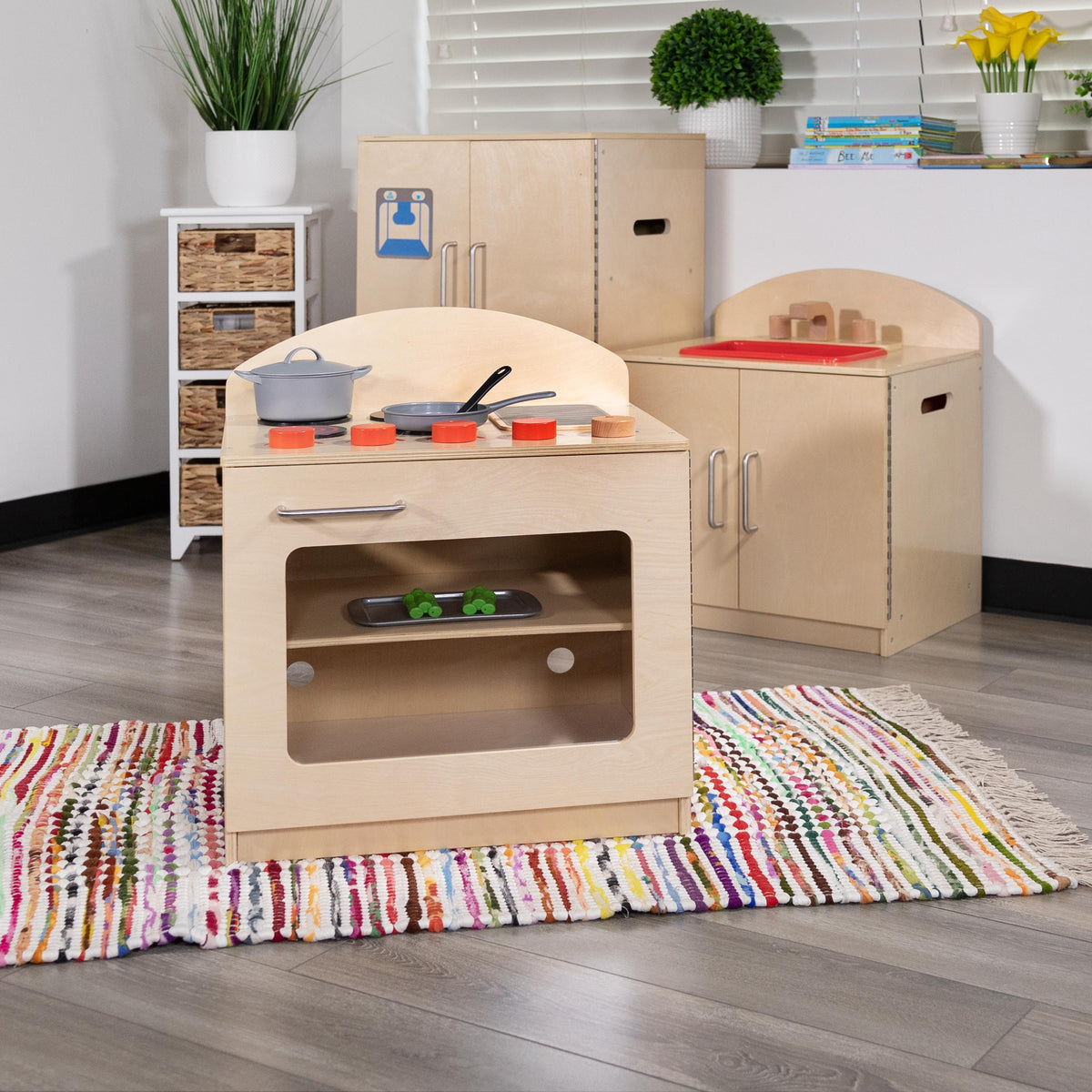 Flash Furniture Children's Wooden Kitchen Stove with Turnable Knobs