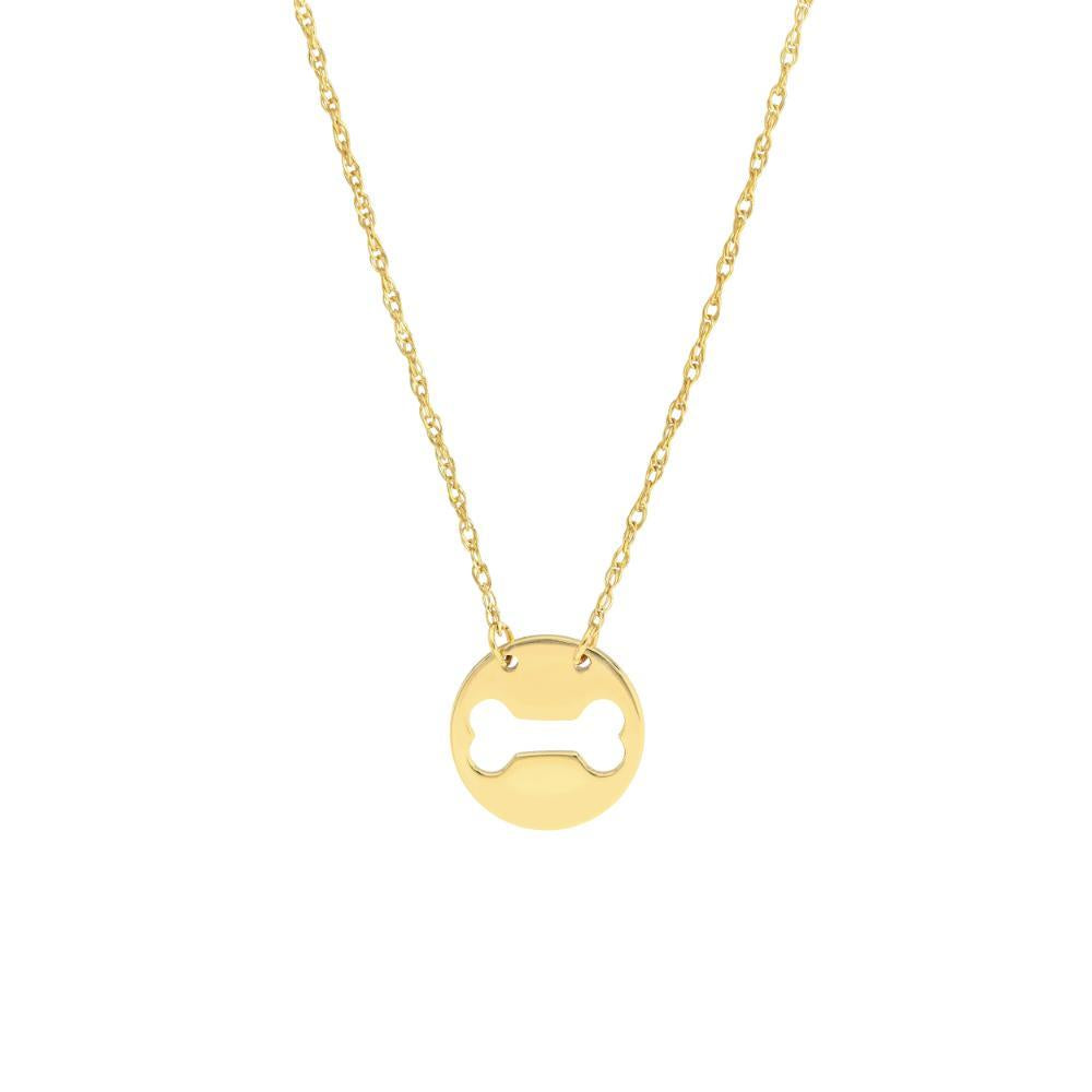HAWLEY ST So You Cutout Dog Bone Mini Disk 18" Necklace