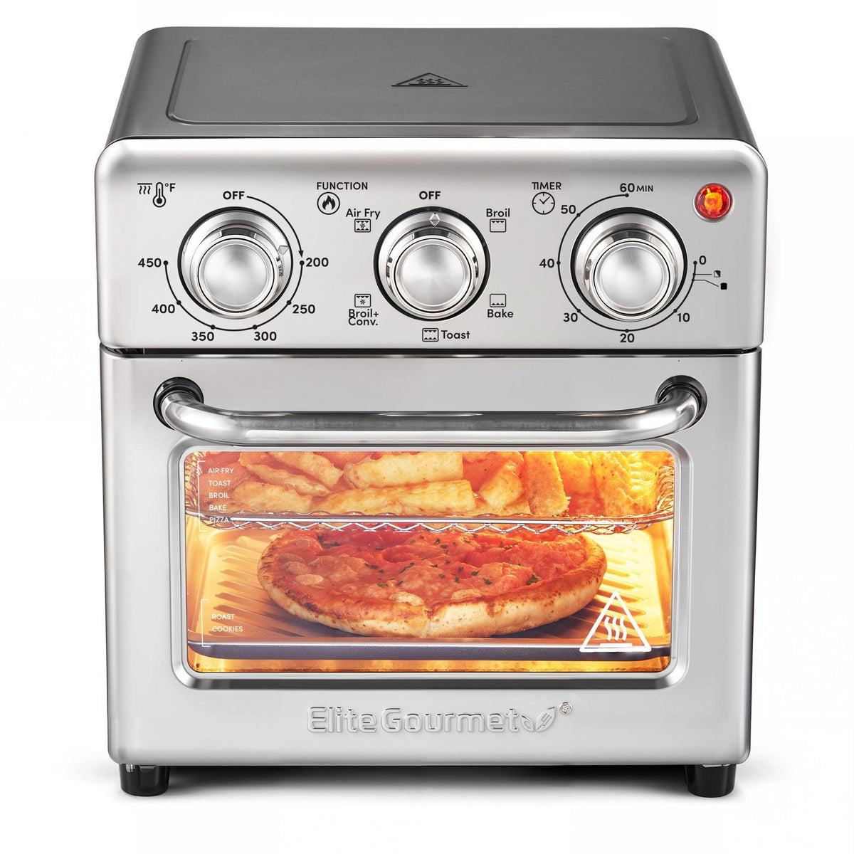 Elite Gourmet 8.5qt Stainless Steel Air Fryer Oven