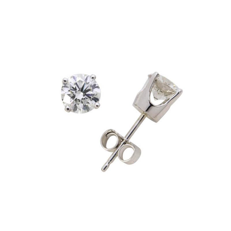 Jilco 14k White Gold Diamond Solitaire Earrings 1.00twt