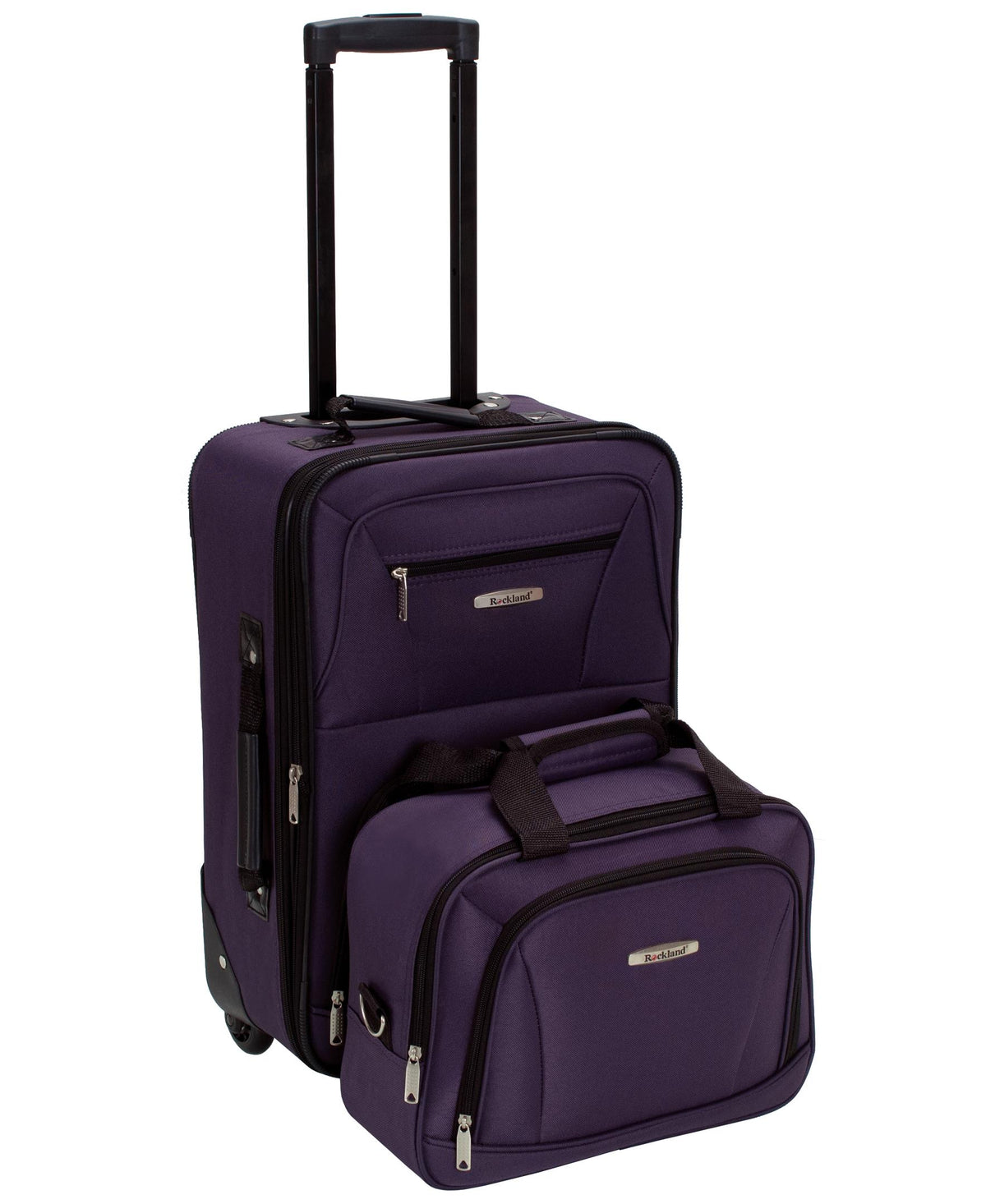 Rockland Luggage 2 pc. Expandable Lightweight Carry-on Luggage Set - Purple