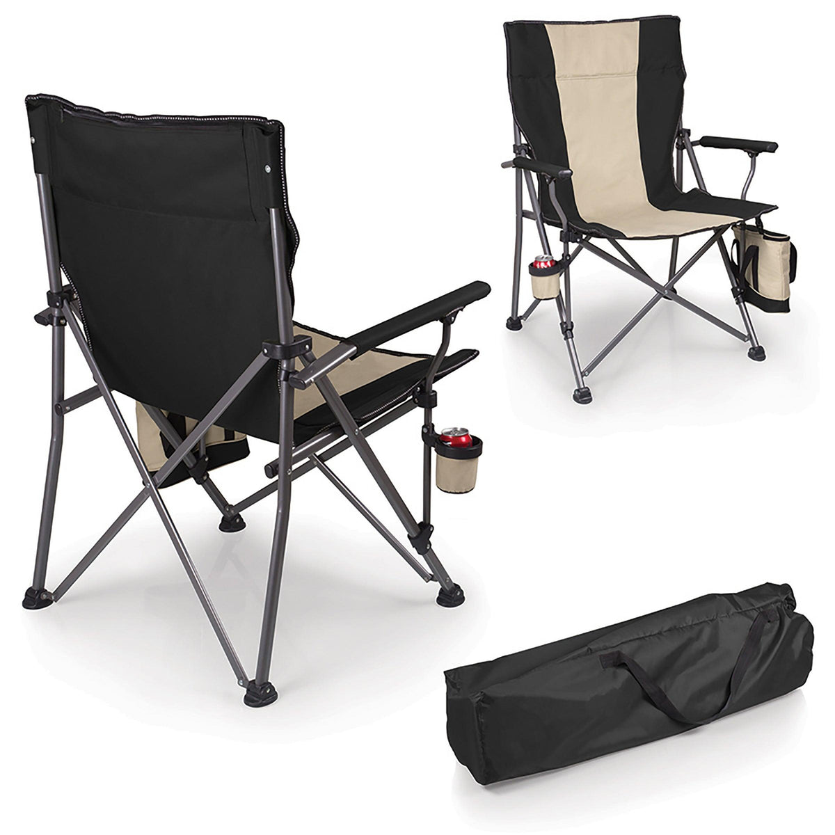 Oniva Big Bear XL Folding Camp Chair w/ Cooler Black