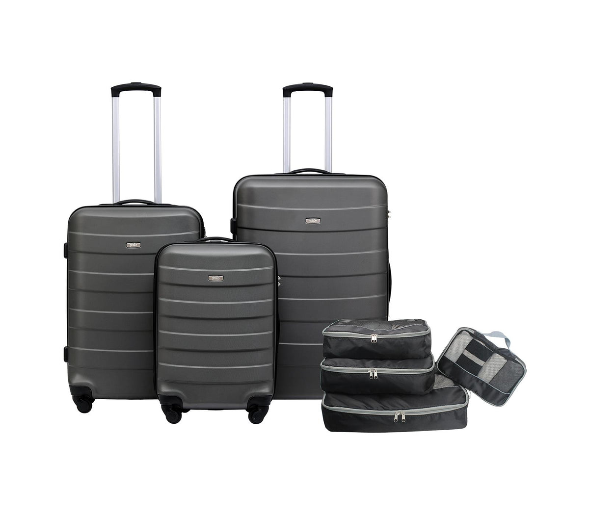PremiumBag Triple Play 3 Pc Spinner Set with 4 Pc Packing Cube Set