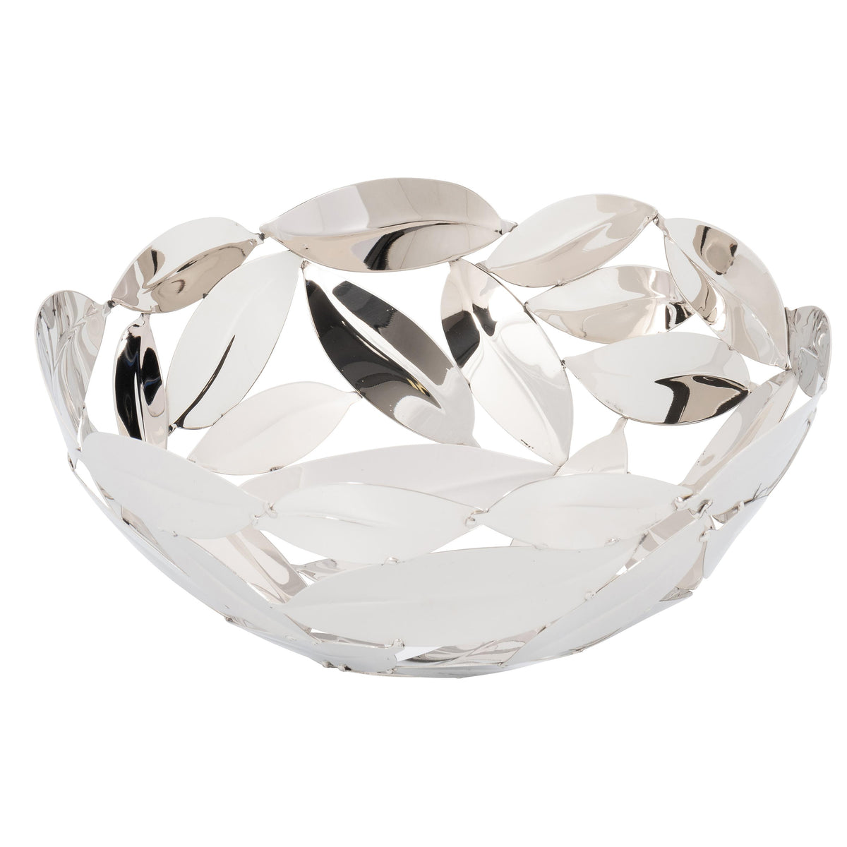 Stark Home 11" Stainless Steel Round Leaves Basket