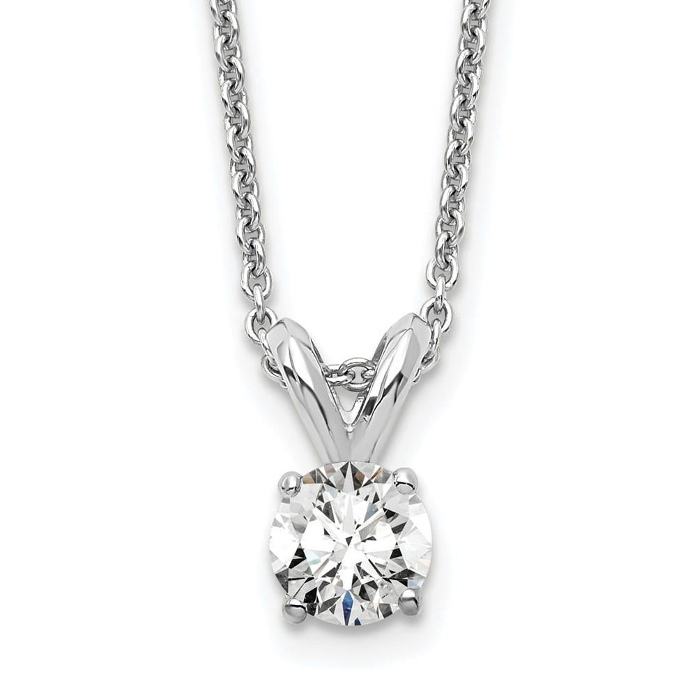 Distinctive 14K White Gold Lab Grown Diamond 1/4ct. Round Solitaire Necklace
