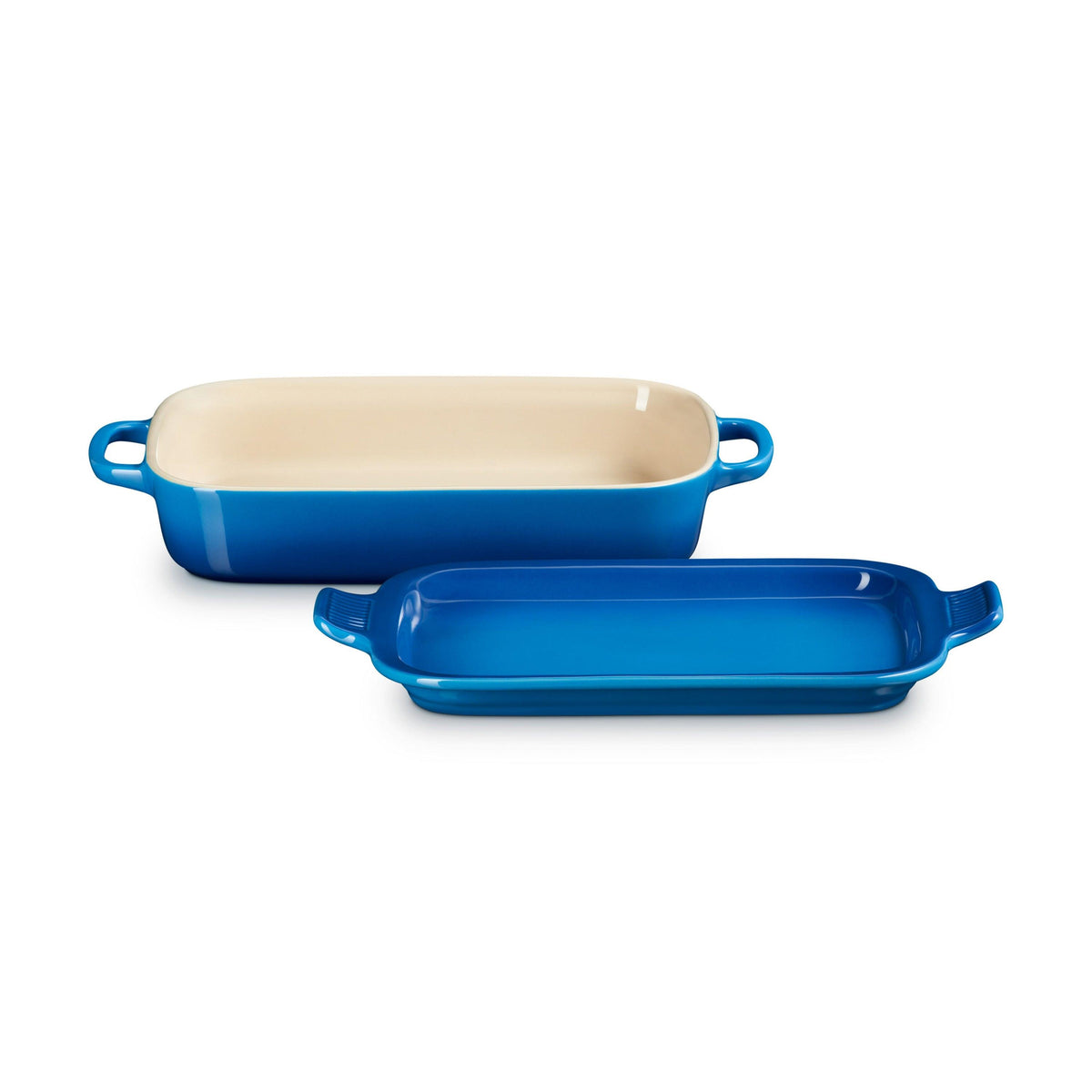 Le Creuset 2.75qt Stoneware Rectangular Dish w/ Platter Lid Marseille