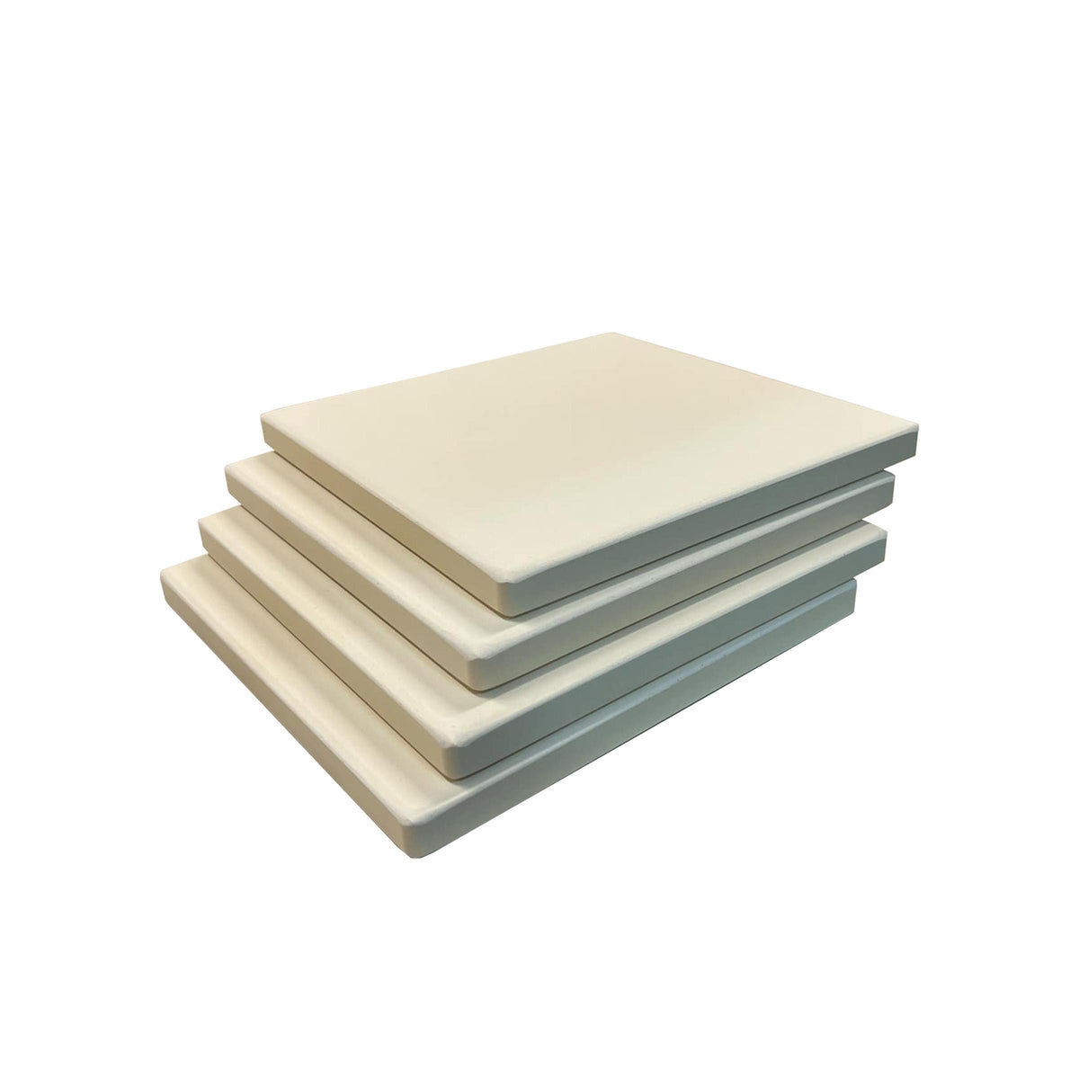 KitchenSupply Old Stone Pizza Kitchen - 4-Piece Cordierite Square Pizza Stone Set, Beige