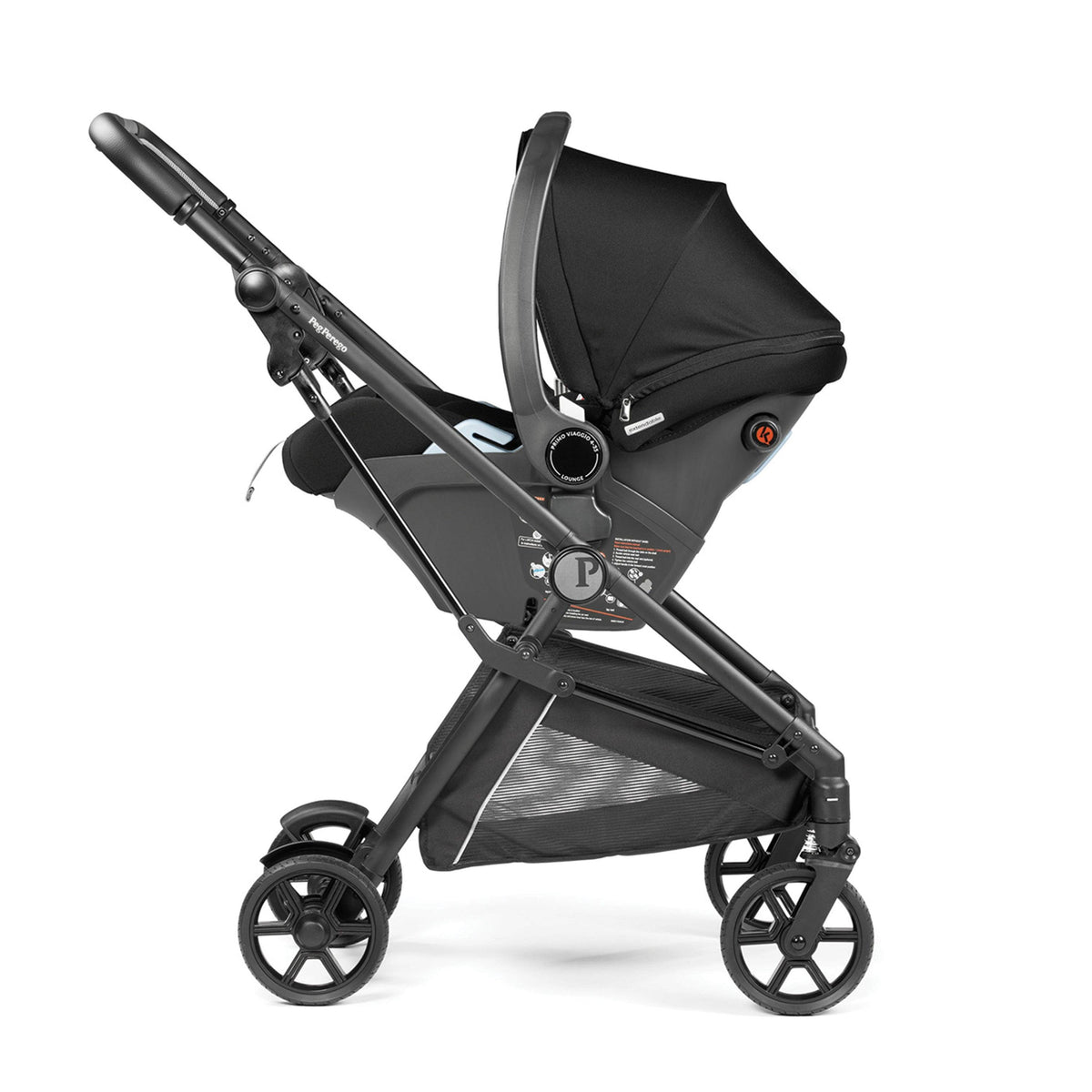 PEG Primo Viaggio Lounge on Wheels Car Seat & Chassis True Black