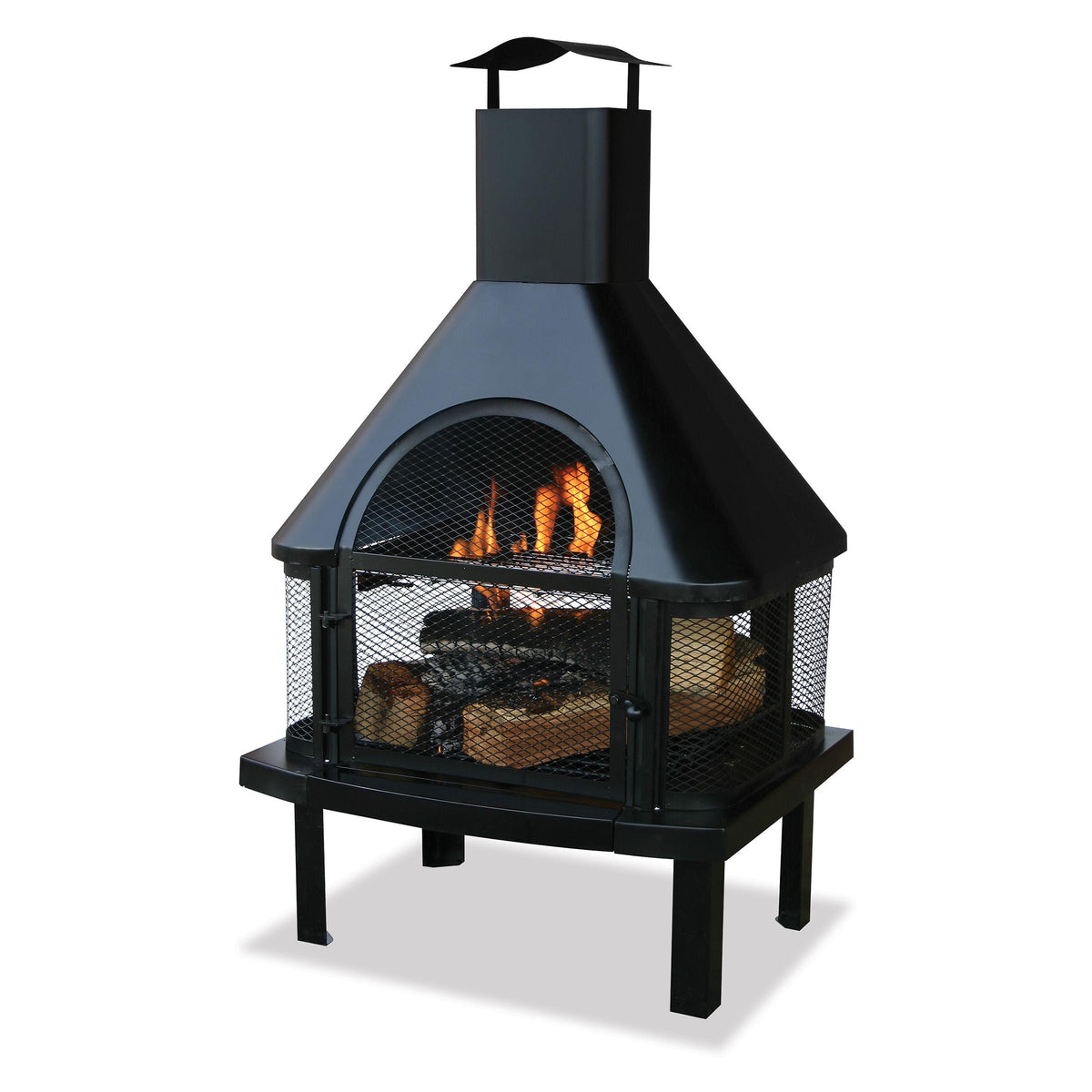 Mr. Bar-B-Q Endless Summer - Black Wood Burning Outdoor Fire Pit