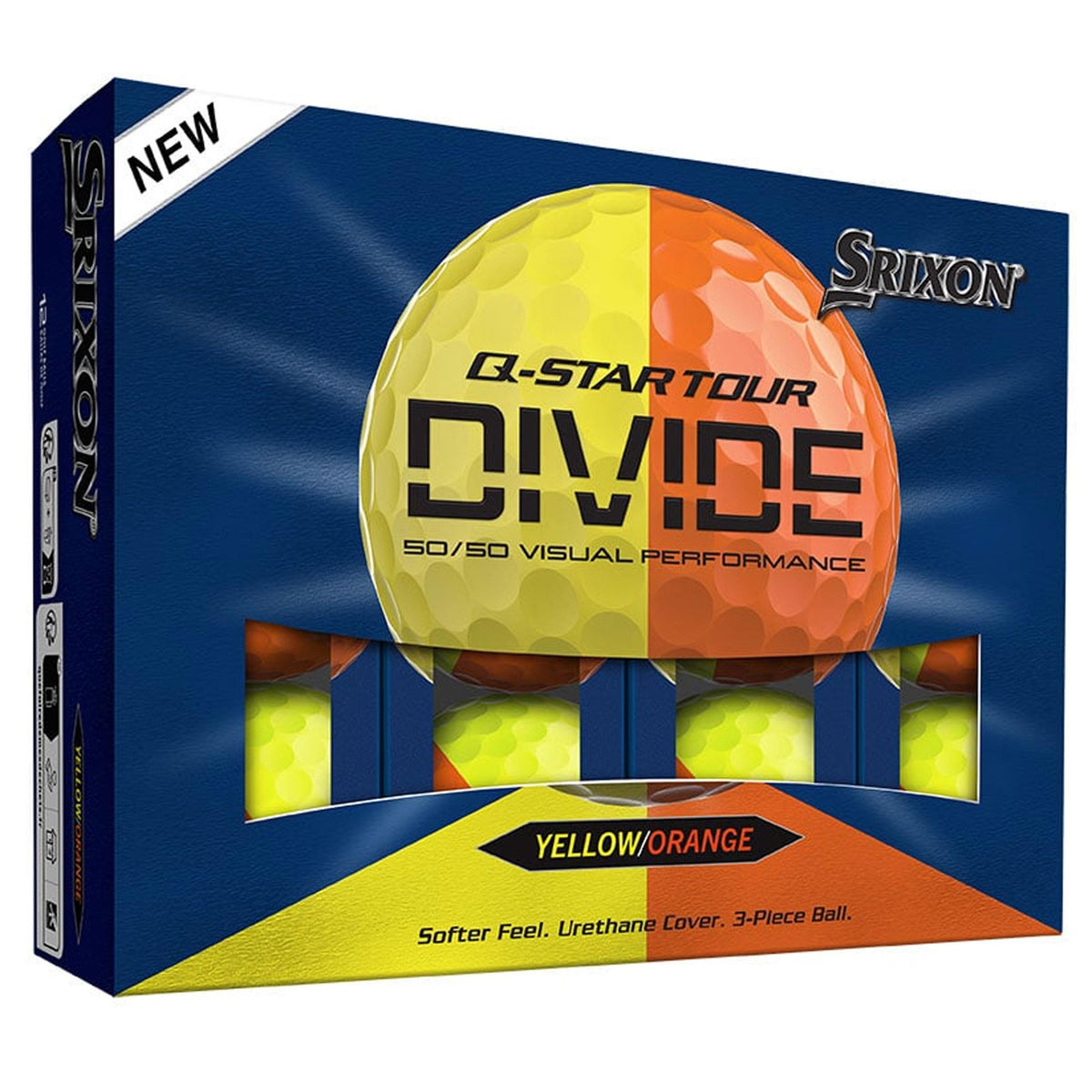 Srixon Q-Star Tour 6 Divide Golf Balls - Yellow/Orange