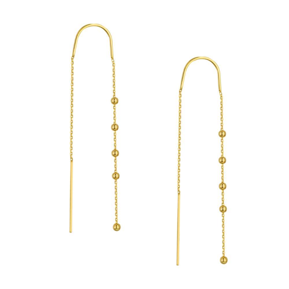 HAWLEY ST Bead Accent Threader Earrings