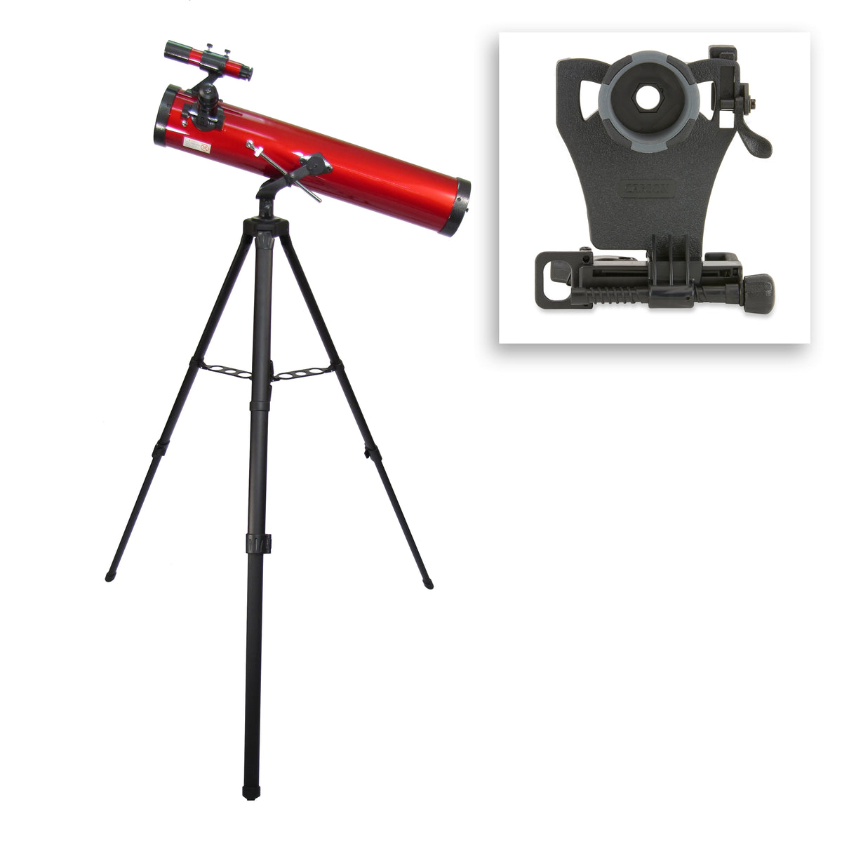 Carson Red Planet Series Telescope w/ Smartphone Adapter Bundle