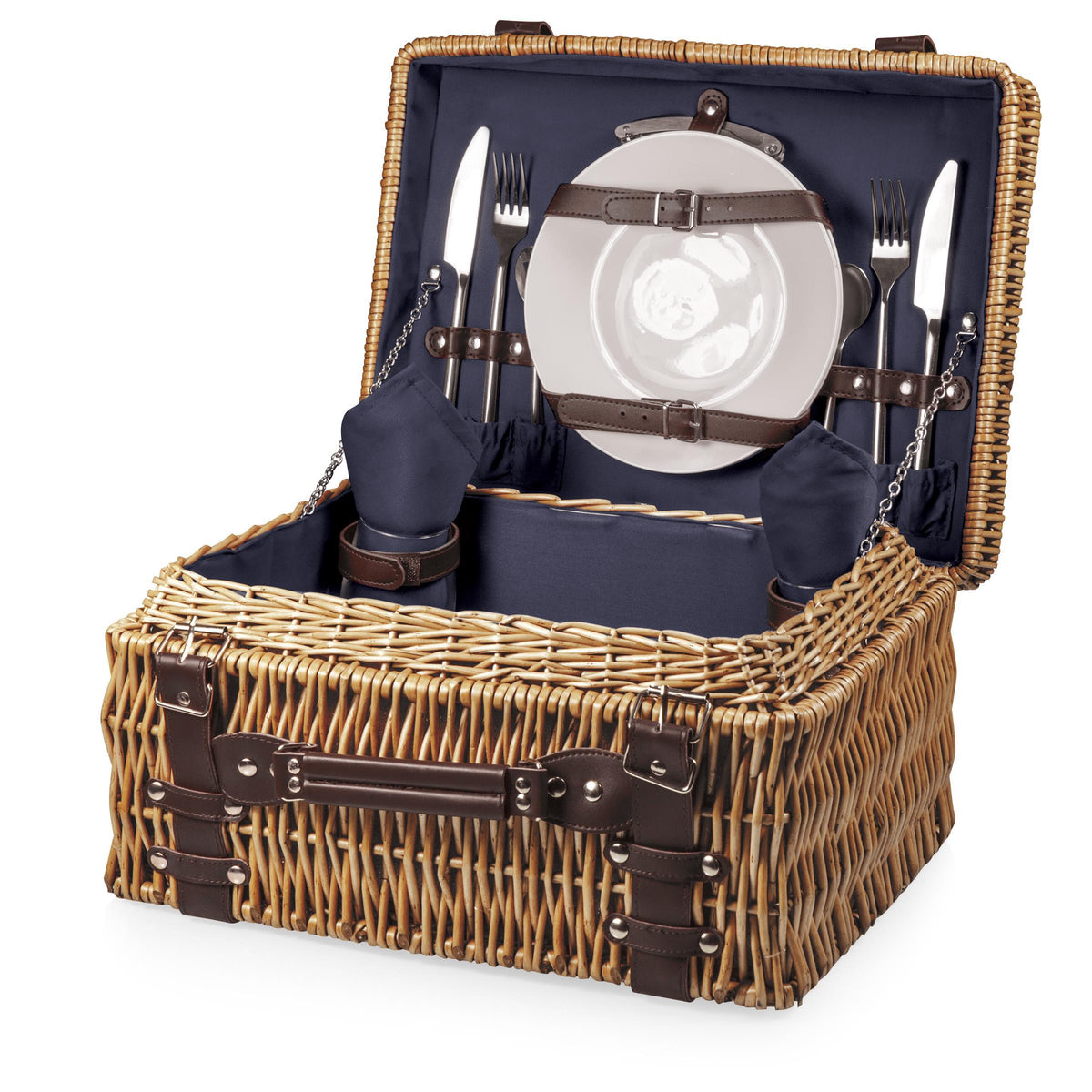 Picnic Time Champion Basket - Black with Brown Accents