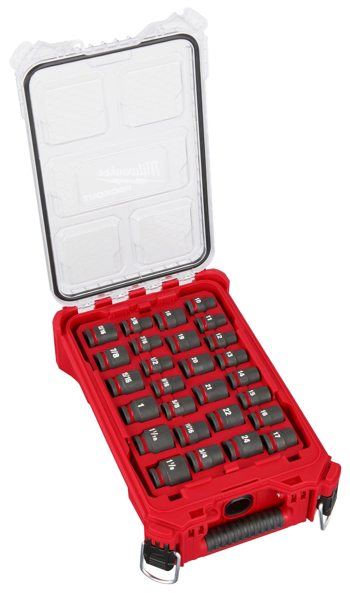 Milwaukee SHOCKWAVE Impact Duty Socket 1/2" Drive 27pc MM & SAE PACKOUT Set
