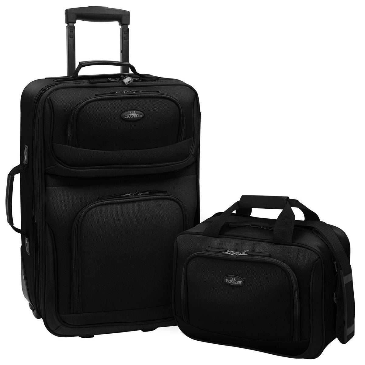Traveler's Choice RIO 2-Piece Expandable Carry-On Luggage Set in Black