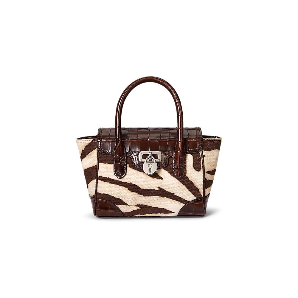 Ralph Lauren Zebra-Print Canvas Small Tanner Satchel
