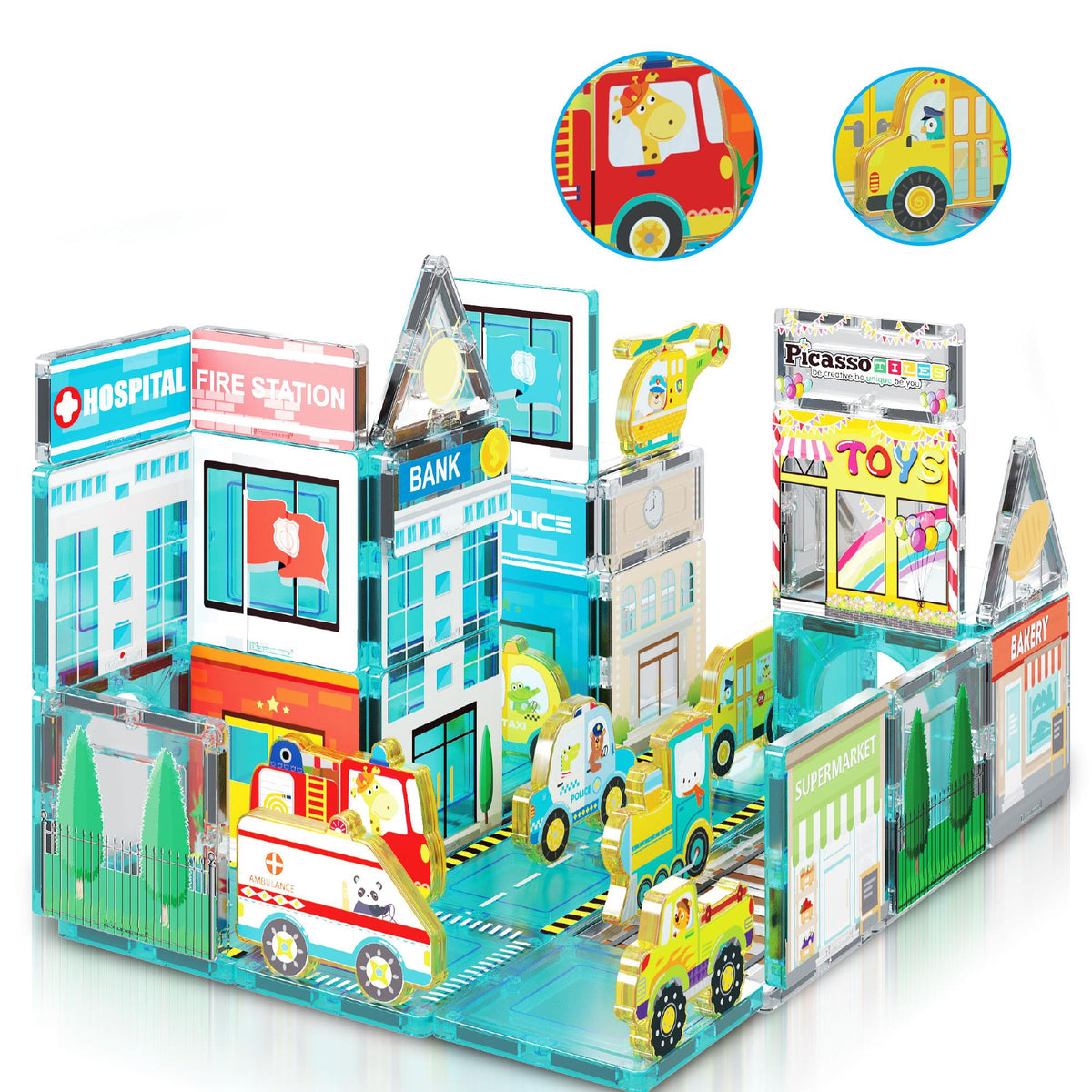 Picasso Tiles Metro City Magnetic Building Block Tiles
