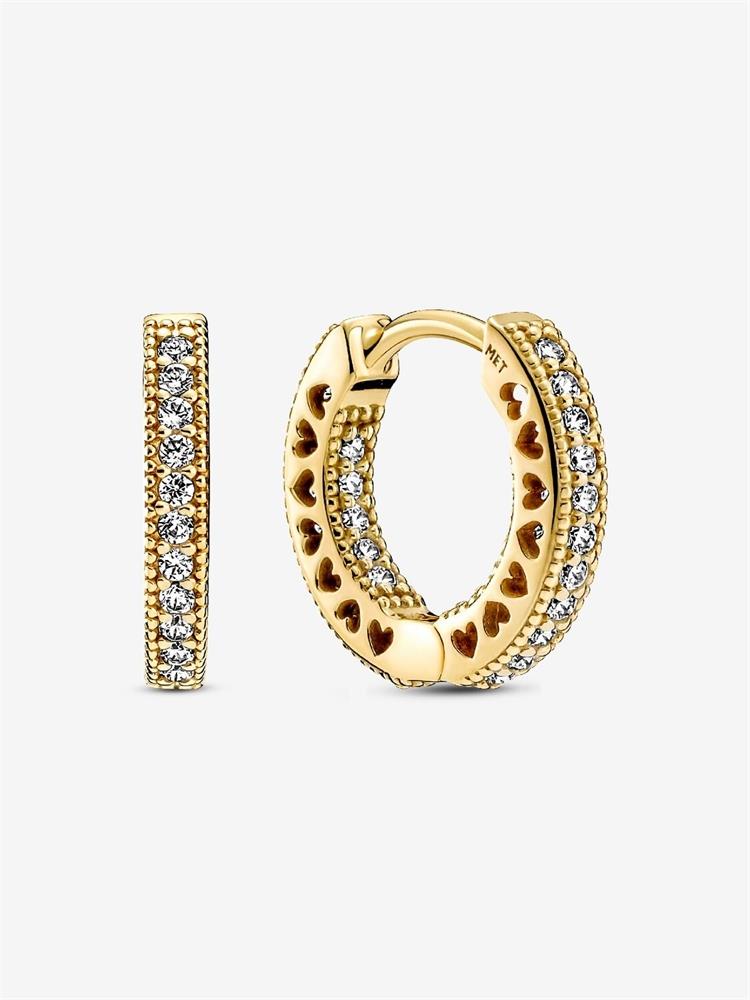 Pandora Pav Heart Hoop Earrings