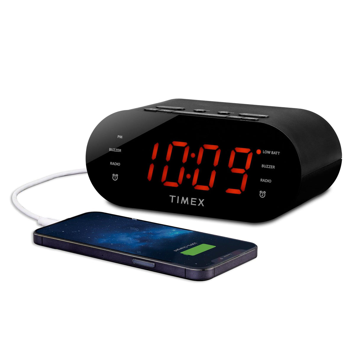 Timex FM Dual Alarm Clock Radio w/ USB Charging