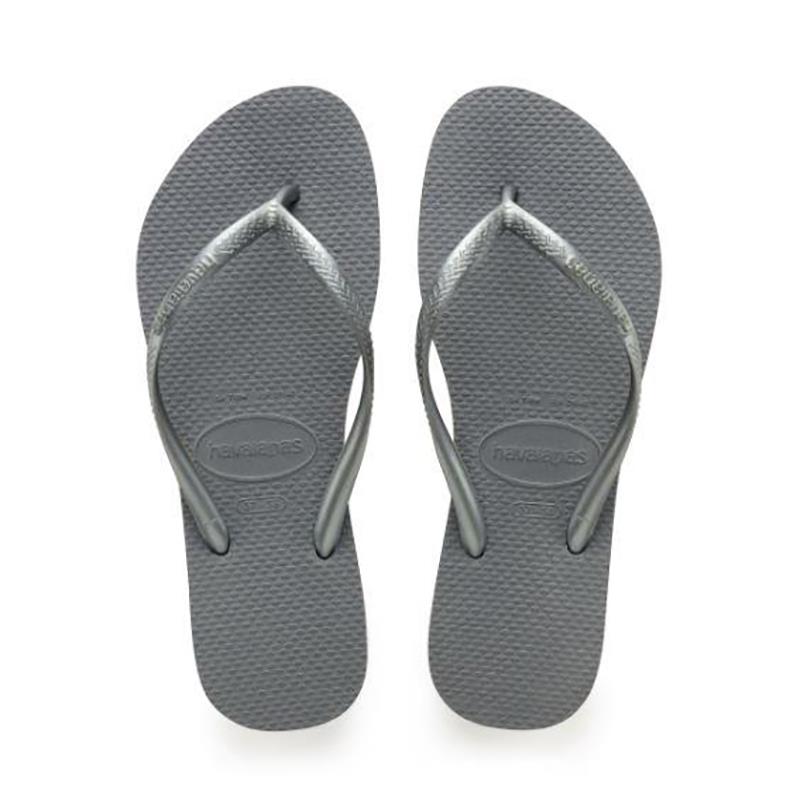 Havaianas Womens Slim Flip Flops-Black-7/8
