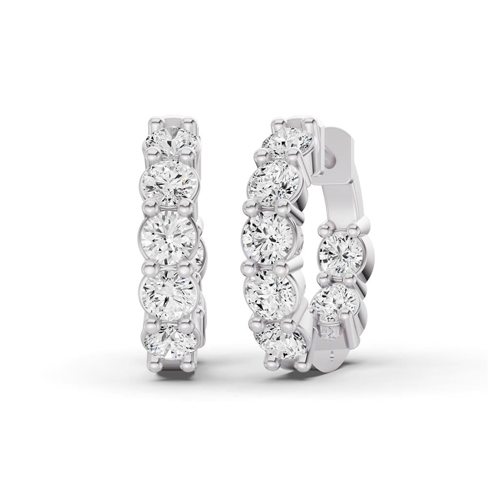 Prestige Boutique Diamonds Lab Diamond In Out Huggie Hoop Earrings Size 1.54 CTW