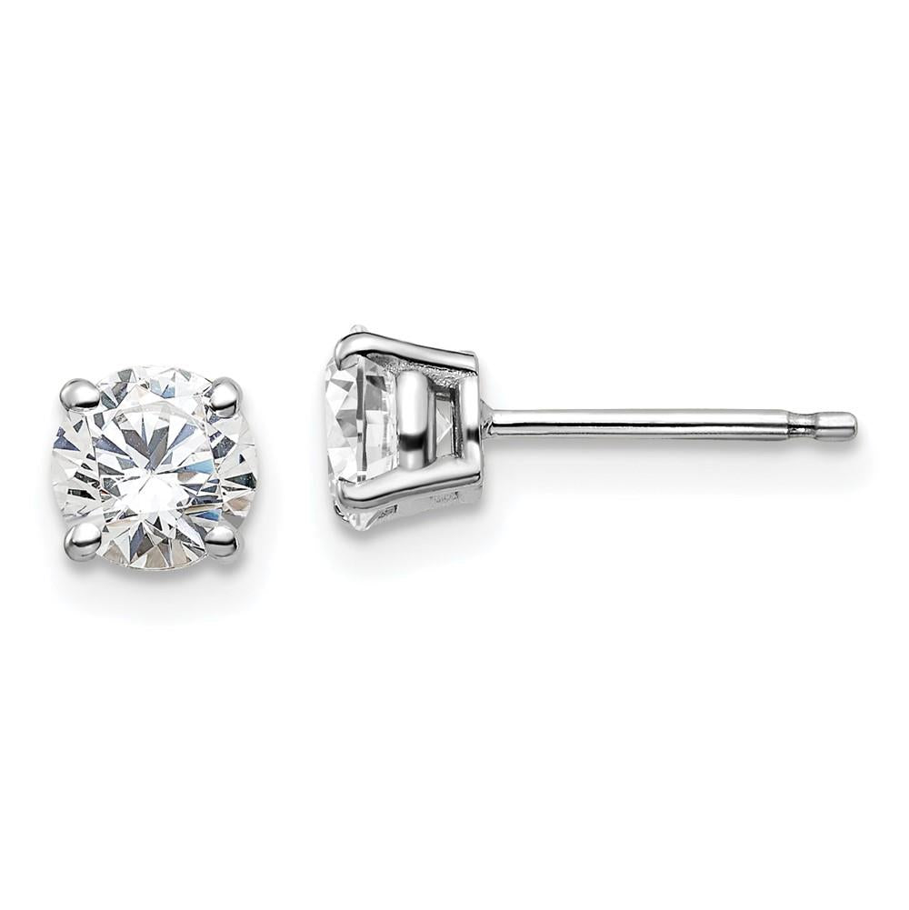 Distinctive 14K White Gold Lab Grown Diamond 1ctw 4 Prong Earrings