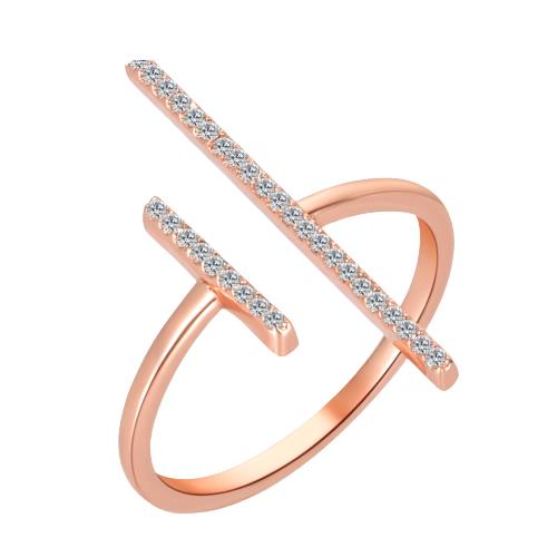 Completely Bella Modern Rose Gold CZ Ring