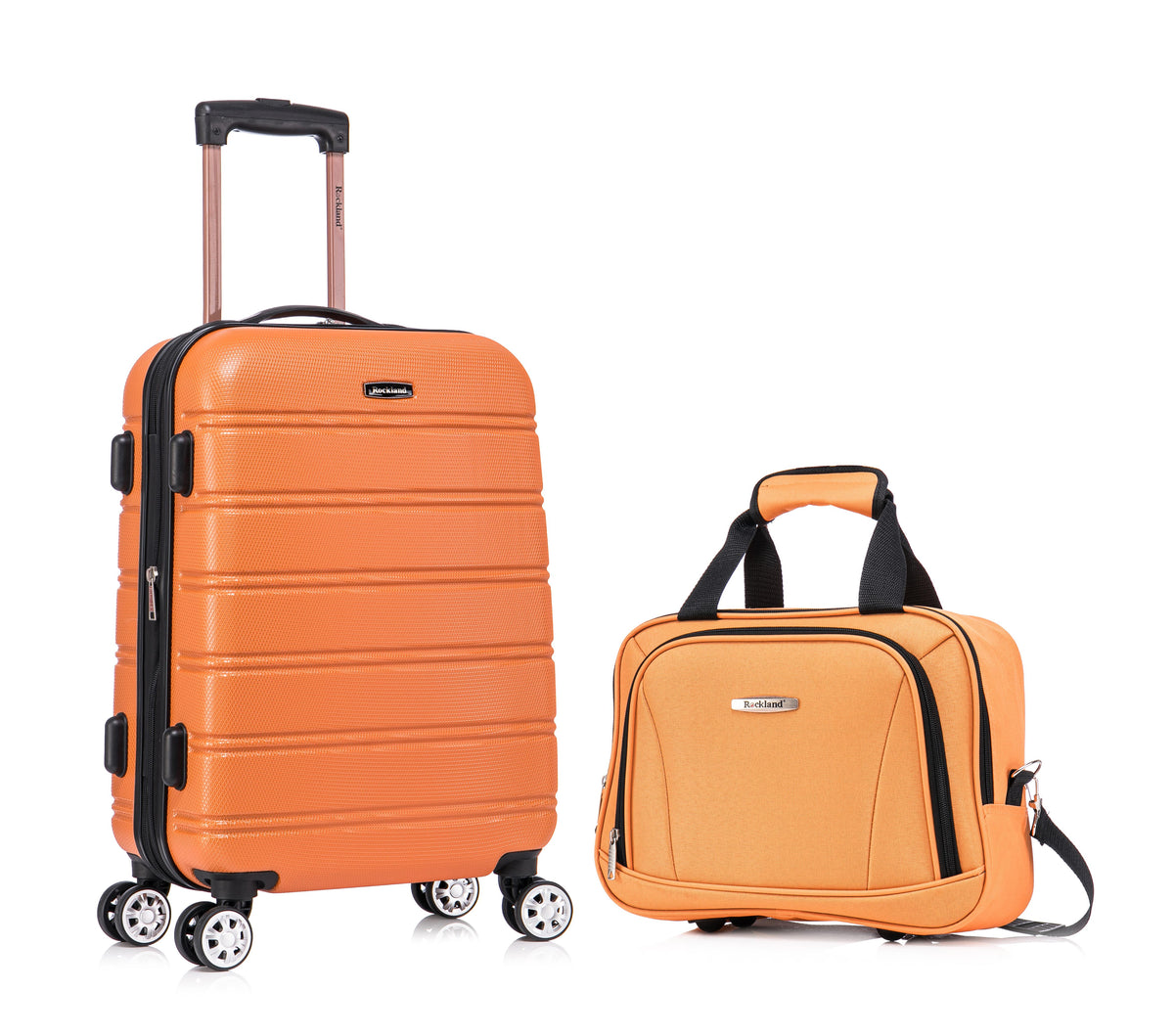 Rockland Luggage Melbourne 20" Expandable Upright Spinner - Orange