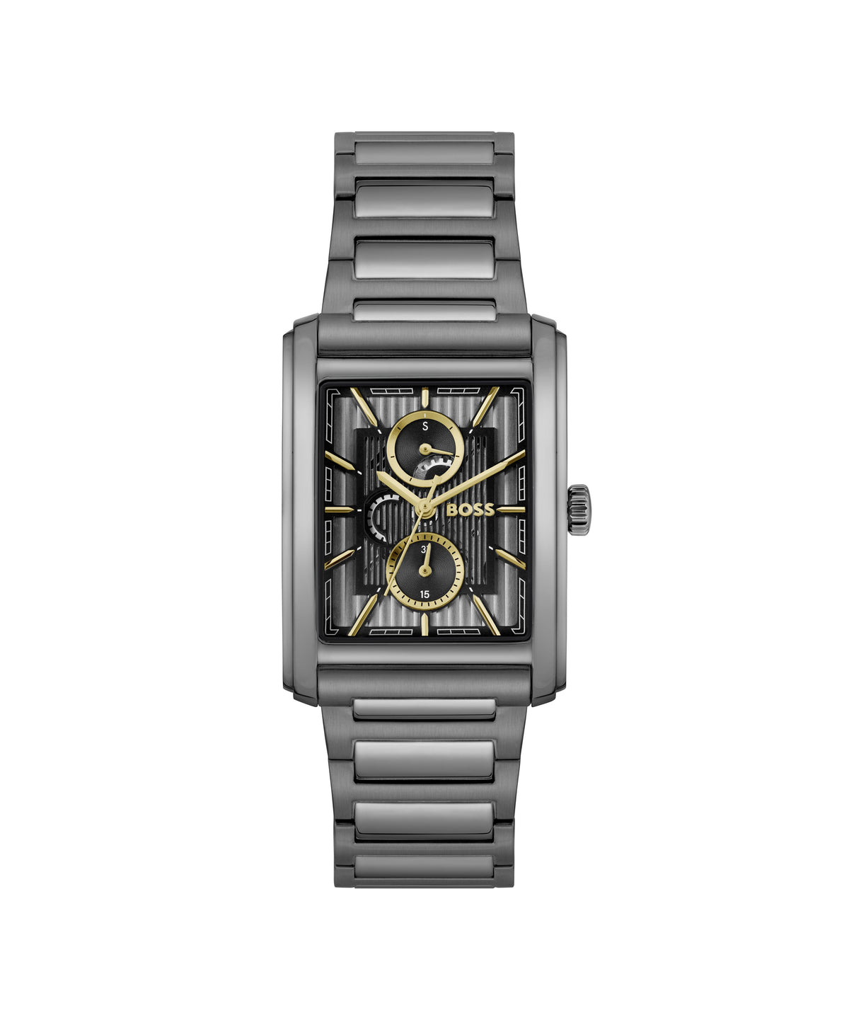 HUGO BOSS Boss Principle Dress Multi Gents. Grey PVD Case & Bracelet. Grey Dial.